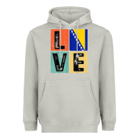 Moon Dust vintage retro i love bosnia flag for bosnian pride gift t shirt Heavyweight Hoodie - linhVisuals