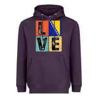 Plum vintage retro i love bosnia flag for bosnian pride gift t shirt Heavyweight Hoodie - linhVisuals
