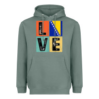 Sage vintage retro i love bosnia flag for bosnian pride gift t shirt Heavyweight Hoodie - linhVisuals