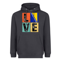 Smoke vintage retro i love bosnia flag for bosnian pride gift t shirt Heavyweight Hoodie - linhVisuals
