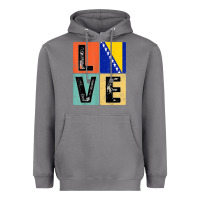 Storm vintage retro i love bosnia flag for bosnian pride gift t shirt Heavyweight Hoodie - linhVisuals