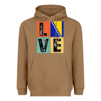 Toasted Coconut vintage retro i love bosnia flag for bosnian pride gift t shirt Heavyweight Hoodie - linhVisuals