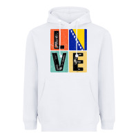 White vintage retro i love bosnia flag for bosnian pride gift t shirt Heavyweight Hoodie - linhVisuals