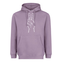 Lavender peace sign two fingers hand gesture symbol illustration t shirt Heavyweight Hoodie - linhVisuals