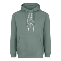 Sage peace sign two fingers hand gesture symbol illustration t shirt Heavyweight Hoodie - linhVisuals