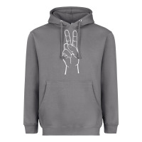 Storm peace sign two fingers hand gesture symbol illustration t shirt Heavyweight Hoodie - linhVisuals