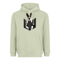 Matcha rat terrier dog in pocket, rattie puppy, ratting terrier t shirt Heavyweight Hoodie - linhVisuals