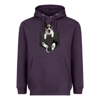 Plum rat terrier dog in pocket, rattie puppy, ratting terrier t shirt Heavyweight Hoodie - linhVisuals