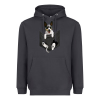 Smoke rat terrier dog in pocket, rattie puppy, ratting terrier t shirt Heavyweight Hoodie - linhVisuals