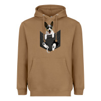 Toasted Coconut rat terrier dog in pocket, rattie puppy, ratting terrier t shirt Heavyweight Hoodie - linhVisuals