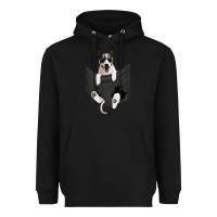 Black rat terrier dog in pocket, rattie puppy, ratting terrier t shirt Heavyweight Hoodie - linhVisuals