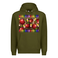 Crayons And Apples Premium Hoodie | Teevron