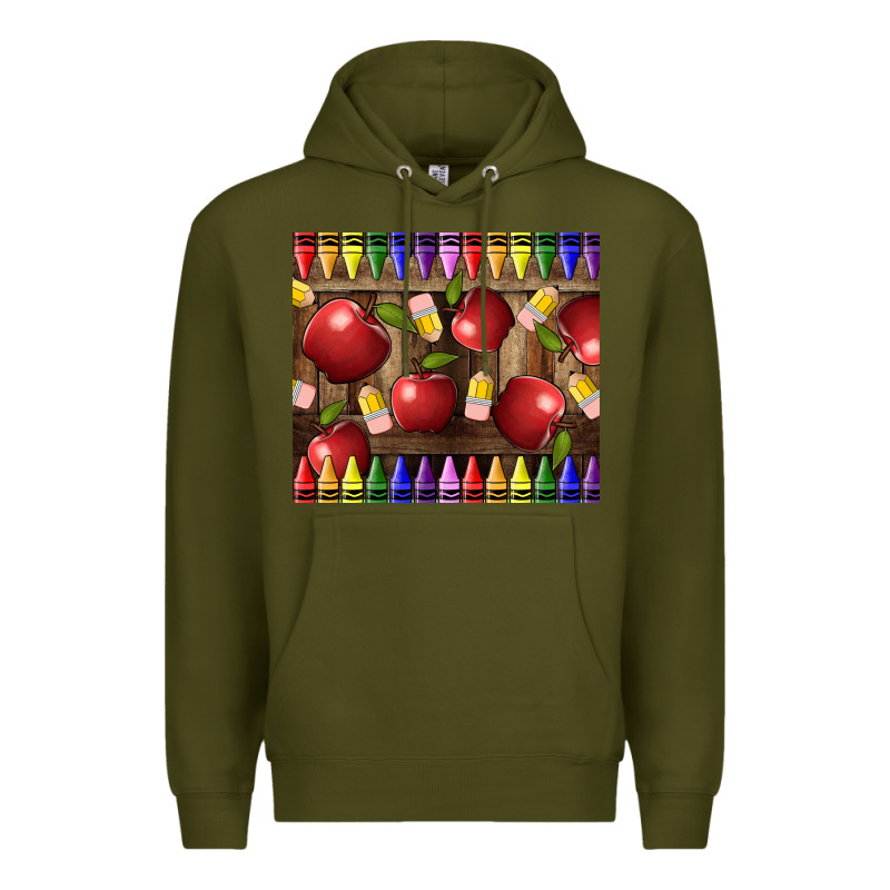 Crayons And Apples Premium Hoodie by LillyAllenDesigns | Teevron