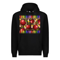 Black Crayons And Apples Premium Hoodie - LillyAllenDesigns