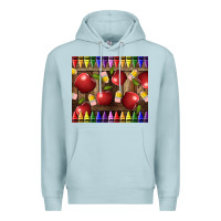 Blue Mist Crayons And Apples Premium Hoodie - LillyAllenDesigns