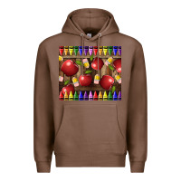 Chestnut Crayons And Apples Premium Hoodie - LillyAllenDesigns