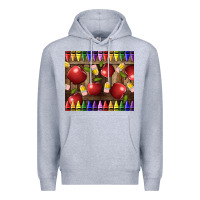 Heather Grey Crayons And Apples Premium Hoodie - LillyAllenDesigns