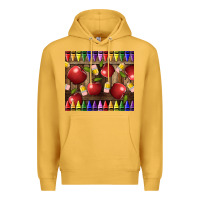 Mustard Crayons And Apples Premium Hoodie - LillyAllenDesigns
