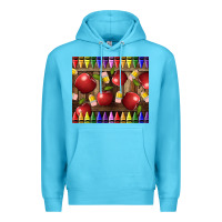 Ocean Blue Crayons And Apples Premium Hoodie - LillyAllenDesigns