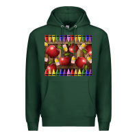 Sports Green Crayons And Apples Premium Hoodie - LillyAllenDesigns