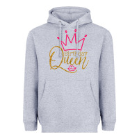 Heather Grey birthday queen shirt, womens birthday shirt, birthday t shirt Heavyweight Hoodie - linhVisuals