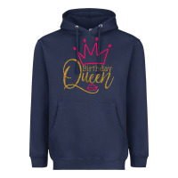 Navy birthday queen shirt, womens birthday shirt, birthday t shirt Heavyweight Hoodie - linhVisuals