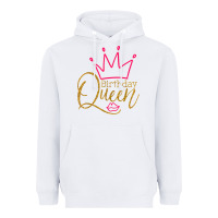 White birthday queen shirt, womens birthday shirt, birthday t shirt Heavyweight Hoodie - linhVisuals