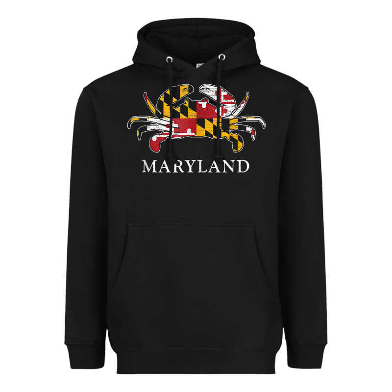 Retro Maryland Crab State Flag Vintage Travel Tank Top Heavyweight Hoodie by linhVisuals | Teevron