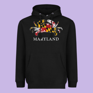 Retro Maryland Crab State Flag Vintage Travel Tank Top Heavyweight Hoodie Designed By Linhvisuals