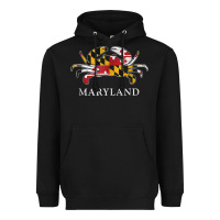Black retro maryland crab state flag vintage travel tank top Heavyweight Hoodie - linhVisuals