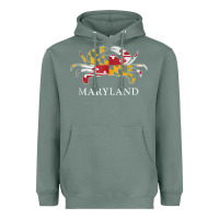 Sage retro maryland crab state flag vintage travel tank top Heavyweight Hoodie - linhVisuals