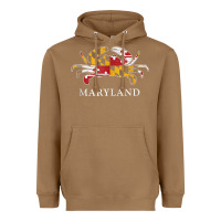 Toasted Coconut retro maryland crab state flag vintage travel tank top Heavyweight Hoodie - linhVisuals