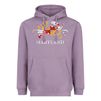 Lavender retro maryland crab state flag vintage travel tank top Heavyweight Hoodie - linhVisuals