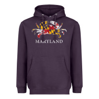 Plum retro maryland crab state flag vintage travel tank top Heavyweight Hoodie - linhVisuals