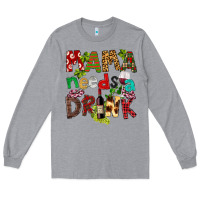Heather Grey Mama Needs A Drink Long Sleeve Tee - FaDigitalArtStudio