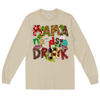 Mushroom Mama Needs A Drink Long Sleeve Tee - FaDigitalArtStudio