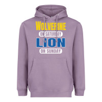 Lavender wolverine on saturday lion on sunday fans detroit vintage pullover hoo Heavyweight Hoodie - linhVisuals