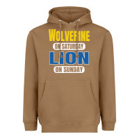 Toasted Coconut wolverine on saturday lion on sunday fans detroit vintage pullover hoo Heavyweight Hoodie - linhVisuals