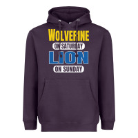 Plum wolverine on saturday lion on sunday fans detroit vintage pullover hoo Heavyweight Hoodie - linhVisuals