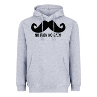 Heather Grey MUSTACHE Heavyweight Hoodie - linhVisuals
