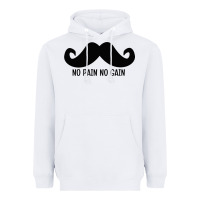 White MUSTACHE Heavyweight Hoodie - linhVisuals