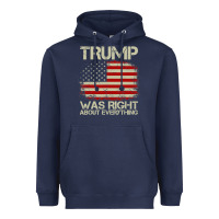 Navy vintage usa american flag trump was right about everything pullover ho Heavyweight Hoodie - linhVisuals
