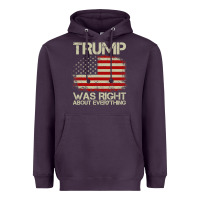 Plum vintage usa american flag trump was right about everything pullover ho Heavyweight Hoodie - linhVisuals