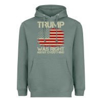 Sage vintage usa american flag trump was right about everything pullover ho Heavyweight Hoodie - linhVisuals