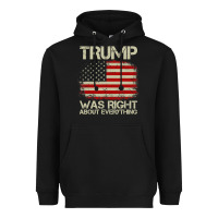 Black vintage usa american flag trump was right about everything pullover ho Heavyweight Hoodie - linhVisuals
