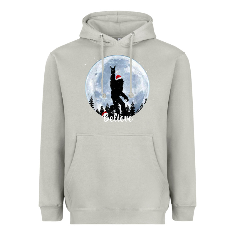 Santa Bigfoot Christmas Rock Funny Sasquatch Believe Xmas T Shirt Heavyweight Hoodie by linhVisuals | Teevron