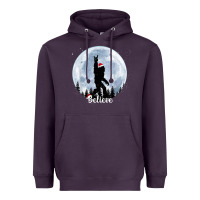 Plum santa bigfoot christmas rock funny sasquatch believe xmas t shirt Heavyweight Hoodie - linhVisuals