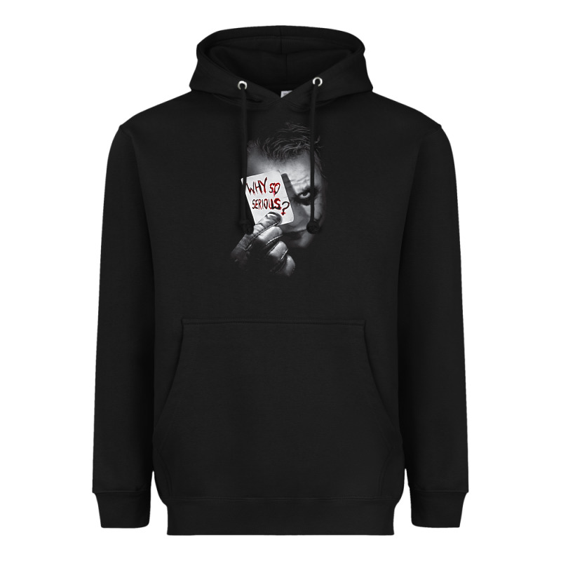 Us Dc Dark Knight Photo Why So Serious 01 Black H Pullover Hoodie Heavyweight Hoodie by linhVisuals | Teevron