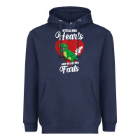 Navy stealing hearts and blasting farts valentine's day t shirt Heavyweight Hoodie - linhVisuals