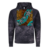 Cloud Black tiger turquoise glitter and stars seamless pattern Vintage Hoodie - BundleAndBundleShop
